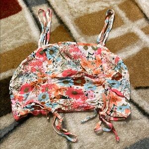 Floral Ruched Crop Top